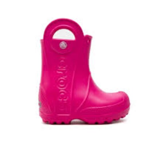 Crocs Girl's Pink Handle It Rubber Pull On Casual Rain Boot Size 6 - Picture 1 of 7